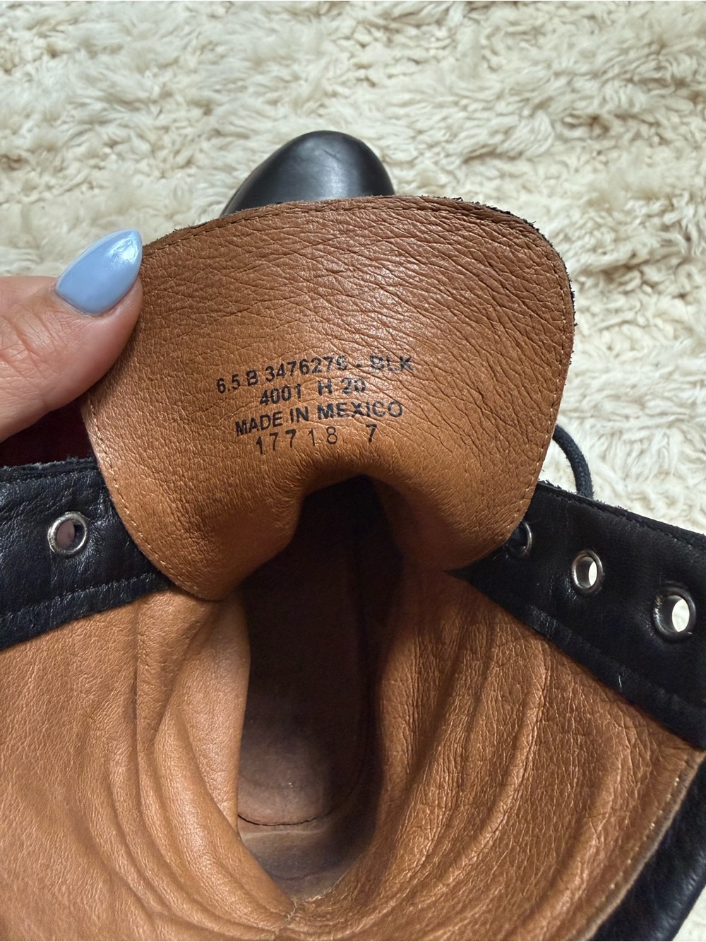 Frye 6.5 Black Lace-Up Leather Veronica flex Combat Boots - Picture 5 of 5